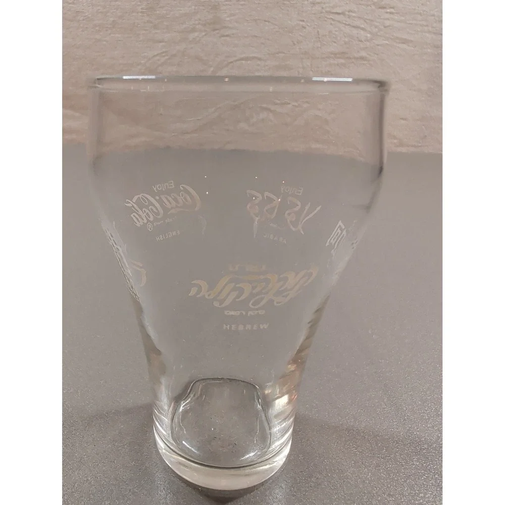 Vintage Coca-Cola International Multi Language Logo Glass Clear‎ Tumbler Etched